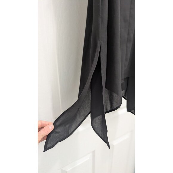 Express Sleeveless Top Womens Medium Black Asymmetrical Whimsigoth Witchy Dark - Picture 8 of 9